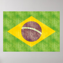 Retro Vintage Brazil Flag Poster