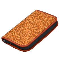 Retro Vintage Floral Leaf Tangerine Orange Planner