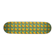 Retro Vintage grüne und gelbe überschneidenkreise Individuelle Skateboarddecks