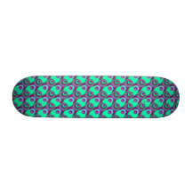 Retro Vintage lila und grüne überschneidenkreise Personalisierte Skatedecks