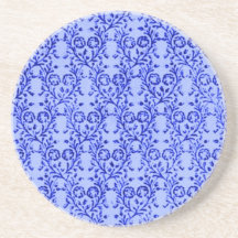 Retro Vintager blauer mit BlumenUntersetzer
