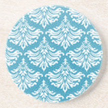 Retro Vintager weißer blauer Untersetzer