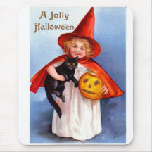 Retro Vintages Halloween lustiges Halloween Mauspad