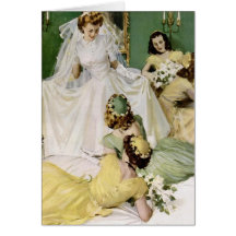 Retro Wedding Vierzigerjahre Grußkarte