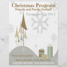 Retro Weihnachten Programm-Flyer Browns und Tan