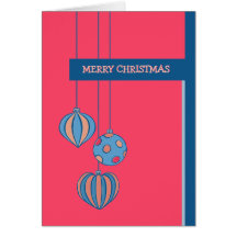 Retro Weihnachtsball-rote Karte