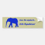 Retten Sie den Elefanten Abstimmungsrepublikaner! Auto Sticker