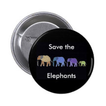 Retten Sie den Elefanten Knopf Anstecknadelbutton