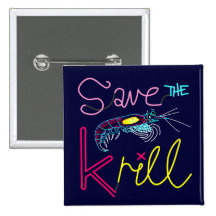 Retten Sie den Krill-Knopf Anstecknadel