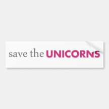 Retten Sie den Unicorns Stoßaufkleber Autoaufkleber