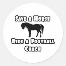 Retten Sie ein Pferd, reiten Sie einen Fußball-Tra Runder Aufkleber