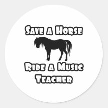 Retten Sie ein Pferd, reiten Sie einen Musik-Lehre Runde Sticker