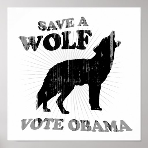 RETTEN Sie eine WOLF-ABSTIMMUNG OBAMA Faded.png Plakatdruck