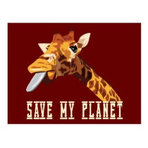 Retten Sie meine Planeten-Giraffe Postkarte