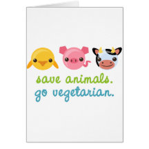 Retten Sie Tiere gehen Vegetarier Karten