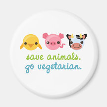 Retten Sie Tiere gehen Vegetarier Magnete