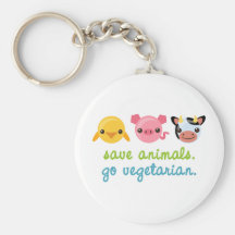 Retten Sie Tiere gehen Vegetarier Schlüsselanhänger