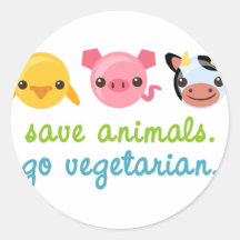 Retten Sie Tiere gehen Vegetarier Stickers