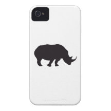 Rhino Vintage Wood Engraving iPhone 4 Case