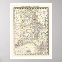 Rhode Island Eisenbahn-Karte 1875 Plakate