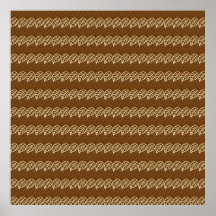 Rich Brown and Linen Fall Harvest Leaf Pattern Poster