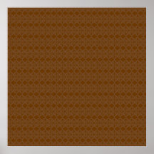 Rich Brown Diamond Scroll Pattern Print