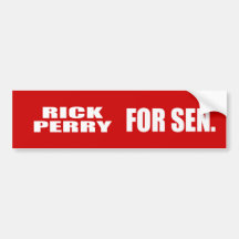RICK PERRY FÜR GOUVERNEUR AUTO STICKER