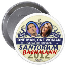 Rick Santorum und Michele Bachmann im Jahre 2012 Buttons