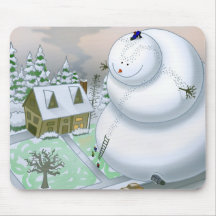 Riesiger Schneemann Mousepad