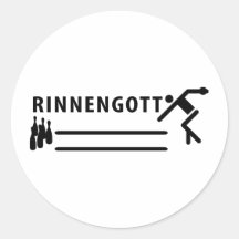 Rinnengott Kegeln Ikone Runder Sticker