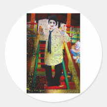 RISSE VON A CLOWN.jpg Runder Sticker