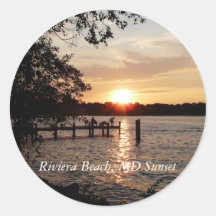 Riviera-Strand, MD-Sonnenuntergang - Aufkleber