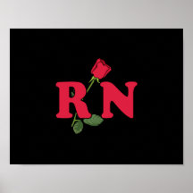 Rn-Krankenschwester-Rose Poster