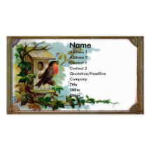 Robin u. Birdhouse-viktorianische Einklebebuch-Kar Visitenkarten