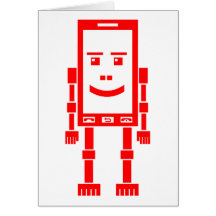 Robo-Telefon - Rot Grußkarte