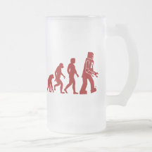 Roboter-Evolution des Mannes in Roboter Tasse