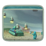 Roboter-Invasion über der Hülse von des Rickshaw-V iPad Sleeve