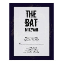 Rockband-Schläger Mitzvah Antwort-Karte Einladung