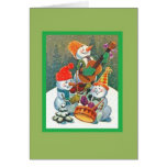 Rockin Schneemann-Band-Feiertags-Gruß-Karten
