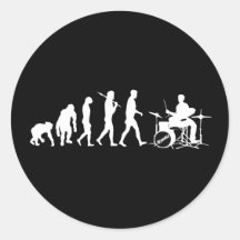 Rockmusik-Schlagzeuger und Jazz Dubstep Trommeln Runde Aufkleber