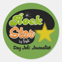 Rockstar bis zum Nacht - Tagesjob-Journalist Runder Sticker