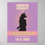 Rockstar-Schläger Mitzvah Plakat-Lila Rosa