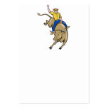 Rodeo-Cowboy-Stier-ReitCartoon Visitenkarten Vorlagen