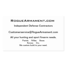 RogueArmament.com Visitenkarten Vorlagen