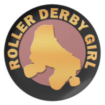 Rollen-Derby-Mädchen Flache Teller
