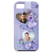 Romantic Purple Photo Hearts - Customize casemate hüllen