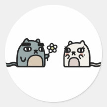 Romantische Katze Aufkleber