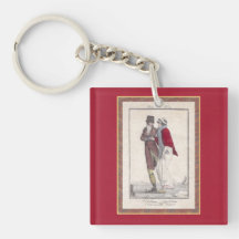 Romantische Vintage Eis-Skaten-Szenen-elegante Paa Schlüsselanhängern