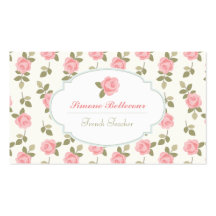 Romantische Vintage Rosen Alices Visitenkarten Vorlagen