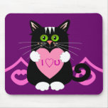 Romantisches mousepad mit Katze